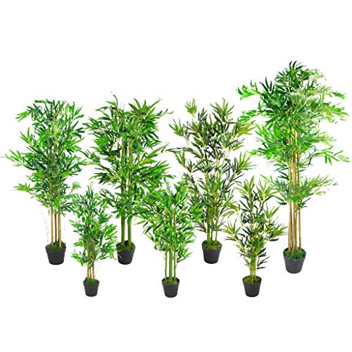 Leaf Design UK-Árboles de bambú Artificiales, tamaño XL, Realista, 120 cm, Color Verde, Madera, Natural Green