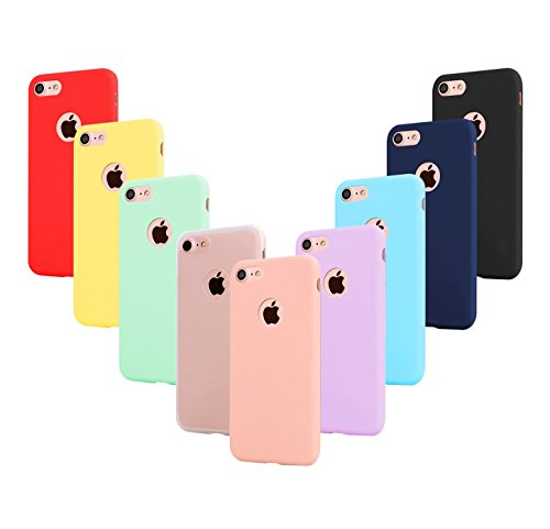 Leathlux 9X Funda iPhone 6s Plus, Carcasa [No es para iPhone 6 / 6s] Fina TPU Flexible Cover para Apple iPhone 6s Plus / 6 Plus - 5.5" (Rosa Verde Púrpura Amarillo Rojo Azul Oscuro Translúcido Negro)