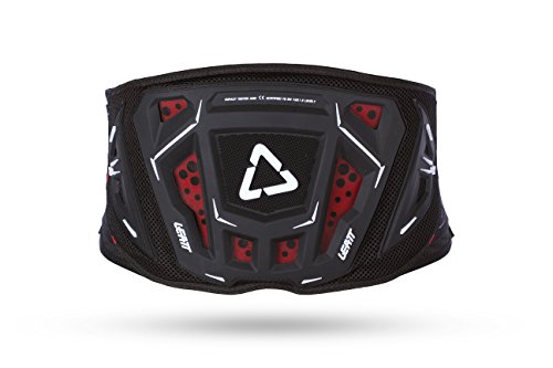 Leatt - Cinturón con protección renal y lumbar, certificado CE, espuma antigolpes 3Df Airfit y canales de aire 3D S-M Negro/Rojo