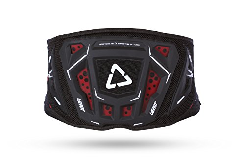 Leatt - Cinturón con protección renal y lumbar, certificado CE, espuma antigolpes 3Df Airfit y canales de aire 3D S-M Negro/Rojo