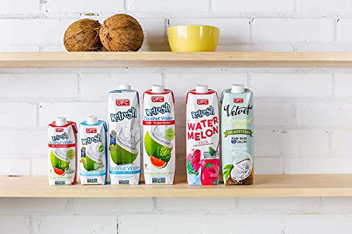 Leche de Coco 1L x 6 UFC Velvet - Sin azúcar | 99% Coco, Calcio a base de plantas, Vegano, Bebida sin Lácteos - 1L x6