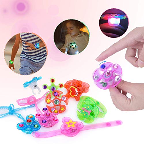 LED Favores de Fiesta Halloween para Niños Pulseras Luminosas Anillos Luminosos Collares para Niños Juguete Luminoso Premio para Estudiantes, Artículo de Cumpleaños, Suministro de Navidad, 18 Piezas