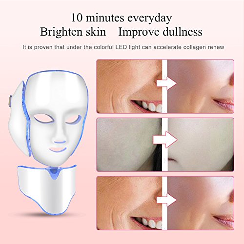 LED Photon Máscara Máquina del rejuvenecimiento de la piel del retiro del acné de la arruga de la máscara del fotón 7Colors De La Piel Blanqueamiento Facial Anti arrugas acné (2#)