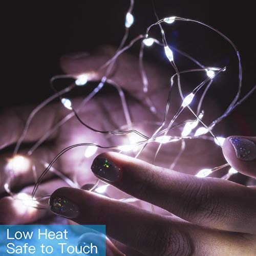 LEDGLE Guirnalda LED Pilas Cadena de Luces, 3M 30 LEDs Blanco Frío 6000K, Luces de Hadas IP67 Impermeable para Navidad, Ventana, Boda, Fiesta, Decoración, Habitacion, 14 Piezas