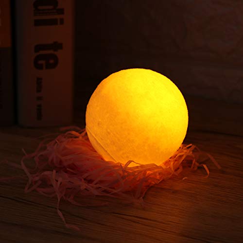LEDMOMO Luz de Luna de Impresión 3D Luz Noctura Control USB de carga 8cm Decoración para Casa Habitación