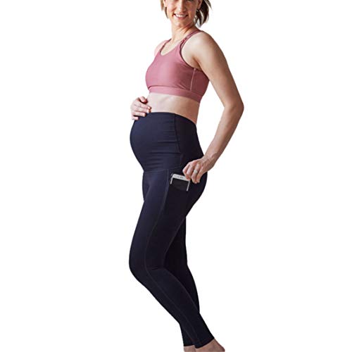 Leggins Premama Deporte Pantalon Embarazada Verano Pantalones de Maternidad Skinny Elasticos Cinturon Leggings Embarazo Yoga/M