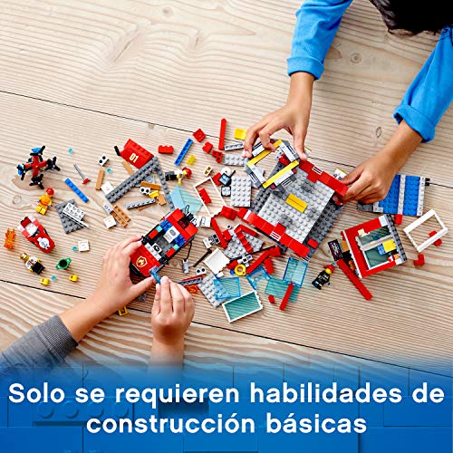 LEGO City Fire - Parque de Bomberos, estación de juguete para construir, incluye camión, moto acuática y dron (60215)