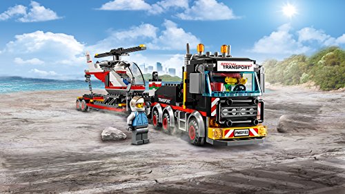 LEGO City Great Vehicles - Camión de Transporte de Mercancías Pesadas, Juguete de Construcción con Helicóptero para Niños y Niñas de 5 a 12 Años, Incluye Minifiguras (60138)