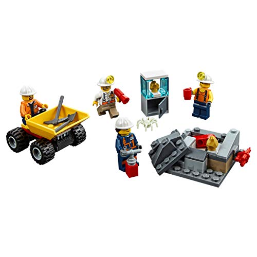 LEGO City - Mina: Equipo, Juguete Creativo de Construcción de Grupo de Mineros con Muñeco de Araña que Brilla en la Oscuridad para Niños y Niñas de 5 a 12 Años, Incluye Minifiguras (60184)
