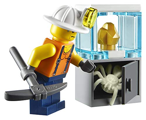 LEGO City - Mina: Equipo, Juguete Creativo de Construcción de Grupo de Mineros con Muñeco de Araña que Brilla en la Oscuridad para Niños y Niñas de 5 a 12 Años, Incluye Minifiguras (60184)