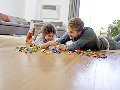 LEGO Classic - Diversión Creativa, Juguete Creativo con Piezas de Construcción para Niños y Niñas de más de 4 Años con Ladrillos y Elementos como Ruedas y Ventanas (11005)