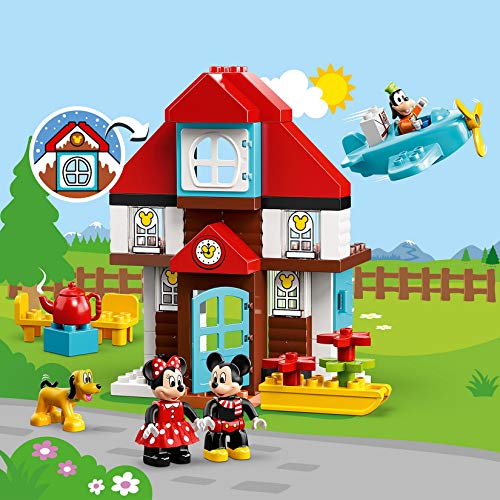 LEGO DUPLO Disney - Casa de Vacaciones de Mickey Nuevo juguete de construcción con los Personajes de Disney, incluye Minifigura de Minnie, el Pato Donald, Goofy y Pluto (10889)
