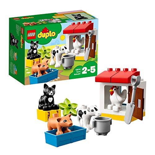 LEGO DUPLO Town - Animales de Granja, Juguete Preescolar Creativo de Construcción para Niños y Niñas de 2 a 5 Años, Incluye Muñecos de Animales (10870)