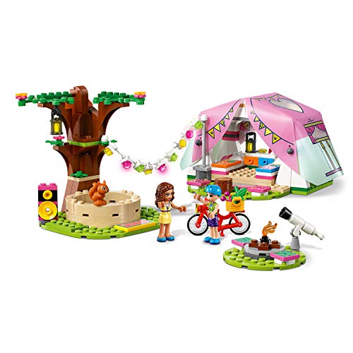 LEGO Friends - Glamping en la Naturaleza, Set de Construcción de Aventuras con Tienda de Campaña de Juguete y Bicicleta Roja, Incluye Muñecas de Olivia y Mia (41392)