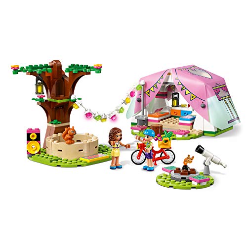 LEGO Friends - Glamping en la Naturaleza, Set de Construcción de Aventuras con Tienda de Campaña de Juguete y Bicicleta Roja, Incluye Muñecas de Olivia y Mia (41392)
