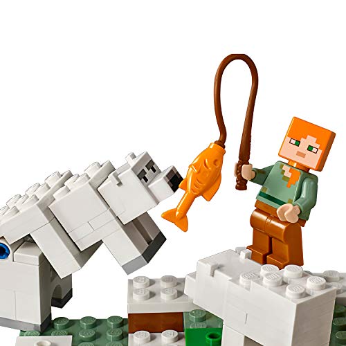 LEGO Minecraft - El Iglú Polar, Juguete de Construcción Creativo del Videojuego de Aventuras de Niños y Niñas de más de 8 Años, Incluye Muñecos (21142)