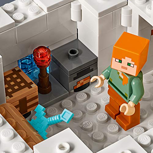 LEGO Minecraft - El Iglú Polar, Juguete de Construcción Creativo del Videojuego de Aventuras de Niños y Niñas de más de 8 Años, Incluye Muñecos (21142)