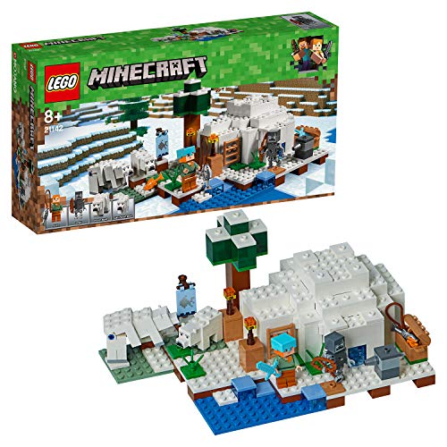 LEGO Minecraft - El Iglú Polar, Juguete de Construcción Creativo del Videojuego de Aventuras de Niños y Niñas de más de 8 Años, Incluye Muñecos (21142)