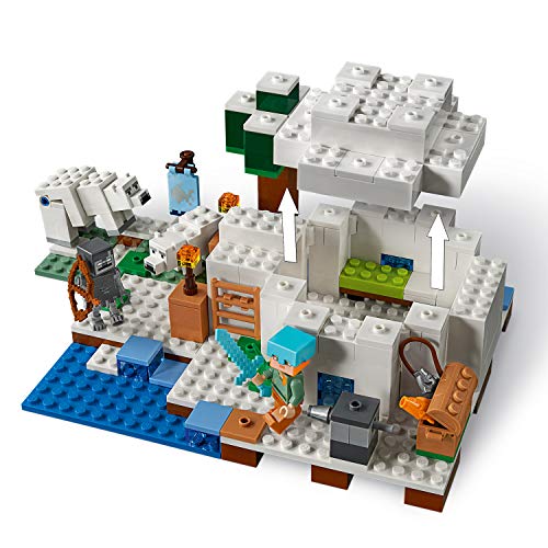 LEGO Minecraft - El Iglú Polar, Juguete de Construcción Creativo del Videojuego de Aventuras de Niños y Niñas de más de 8 Años, Incluye Muñecos (21142)