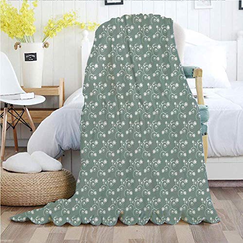 Leisure-Time Vintage Floral, Mantas, ramitas arremolinadas con temática de Pradera primaveral con brotes de Tulipanes