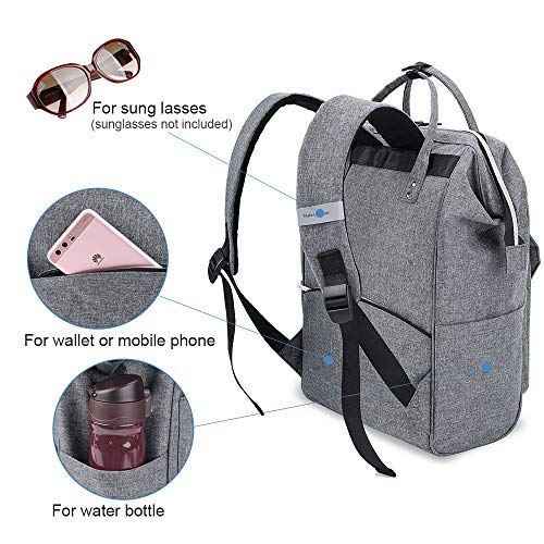 Lekesky Mochila Antirrobo Impermeable, Mochila para Portátil 15,6 Pulgadas Unisexo, Multifuncional Mochila Portátil para Negocio, Viaje, Trabajo - Gris