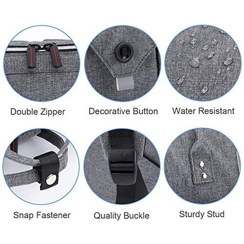 Lekesky Mochila Antirrobo Impermeable, Mochila para Portátil 15,6 Pulgadas Unisexo, Multifuncional Mochila Portátil para Negocio, Viaje, Trabajo - Gris