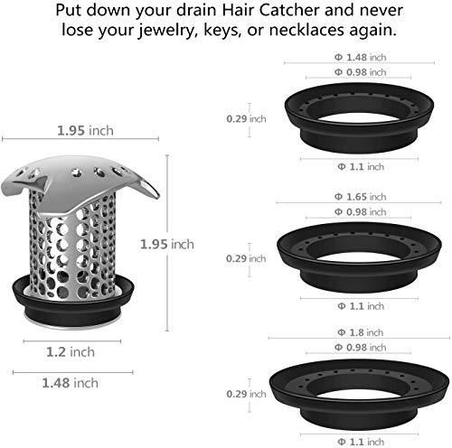 LEKEYE - Protector de drenaje para el cabello de acero inoxidable, fácil de limpiar para el drenaje de la ducha