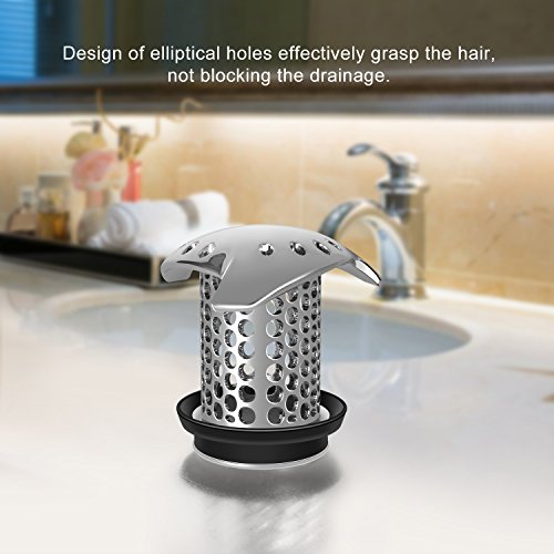 LEKEYE - Protector de drenaje para el cabello de acero inoxidable, fácil de limpiar para el drenaje de la ducha