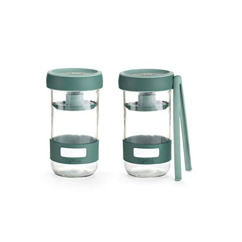 Lékué Kit de Utensilios para Preparar encurtidos caseros con Recipiente de Capacidad 700 ml, Verde, Único
