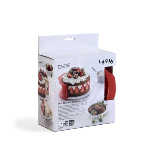Lékué Molde Duo 15 cm, Silicona, Rojo