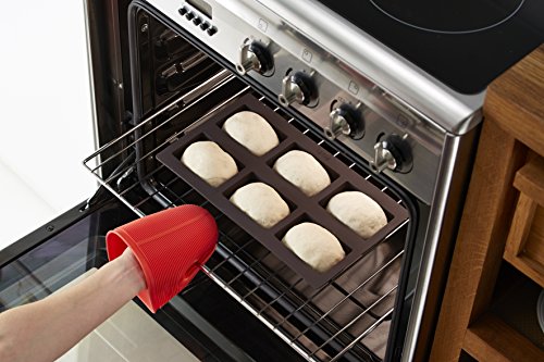 Lékué Molde para panecillos, Silicona, Marrón, 45x35x25 cm