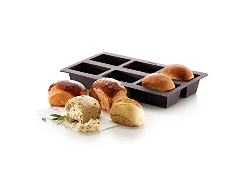 Lékué Molde para panecillos, Silicona, Marrón, 45x35x25 cm