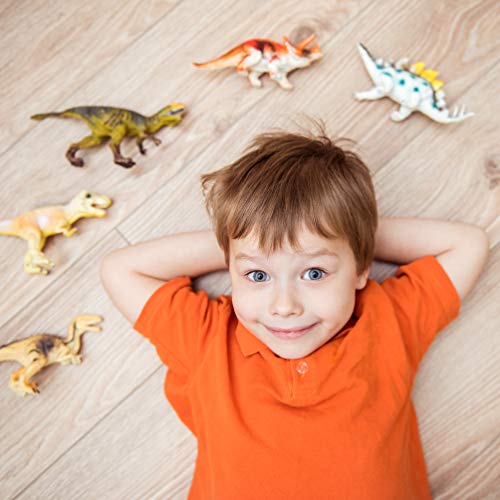 Lello and Monkey Dinosaurios de Juguete de Aspecto realistica (15cm) Conjunto de 12 Figuras Grandes de Dinosaurio de Goma