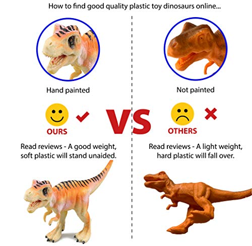 Lello and Monkey Dinosaurios de Juguete de Aspecto realistica (15cm) Conjunto de 12 Figuras Grandes de Dinosaurio de Goma