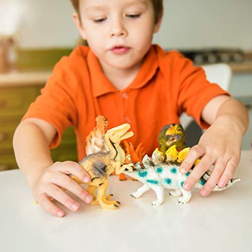 Lello and Monkey Dinosaurios de Juguete de Aspecto realistica (15cm) Conjunto de 12 Figuras Grandes de Dinosaurio de Goma