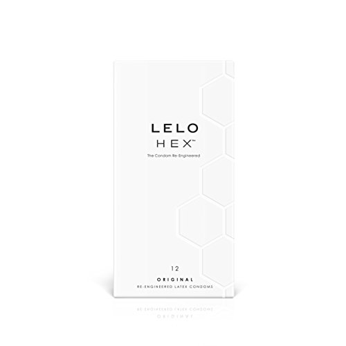 LELO HEX Condones: ligeramente Lubricados, los Preservativos para el Pene HEX son los más Finos, Resistentes y Placenteros del mundo. Pack de 12.