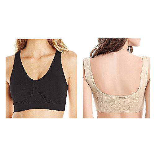 Lemef Sujetador Deportiva sin Costuras Sostén sin Aros con Almohadillas Extraíbles para Mujeres (3 Paquetes)