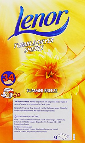 Lenor Tumble Dryer Sheets Summer Breeze 34 Sheets (Pack of 3)