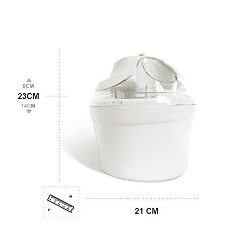 Leogreen - Máquina de helado eléctrica de 1,4 l, para helado, para helado, sorbet y yogur helado, máquina de helado sin BPA, fácil de usar, fabricada en 15-30 minutos