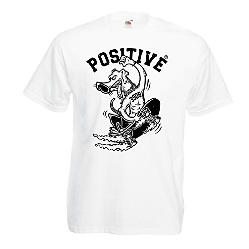 lepni.me Camisetas Hombre Positivo - Ropa de Skateboard, para Patinadores, patineta Divertida, Regalo Callejero Divertido (XXXXX-Large Blanco Multicolor)