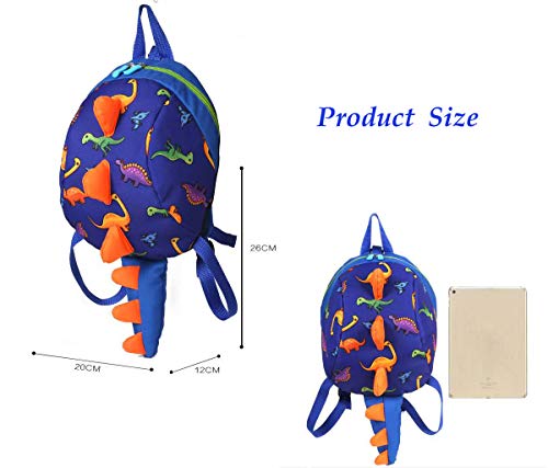 LESNIC Mochila para Niños Guarderia Niño Mochila Anti Perdió Dinosaurio Mochila Escolar con Correa de Arnés de Seguridad Mochila Escolar Infantil Bebe (Celo Azul)