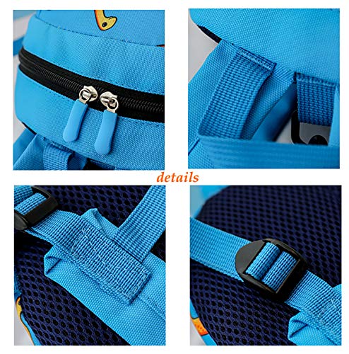 LESNIC Mochila para Niños Guarderia Niño Mochila Anti Perdió Dinosaurio Mochila Escolar con Correa de Arnés de Seguridad Mochila Escolar Infantil Bebe (Celo Azul)