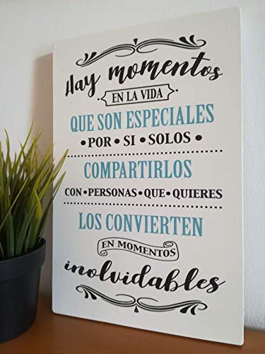 Letrero de Madera con Frases. Mensajes Positivos e inspiradores para decorar tus espacios, regalar, compartir y disfrutar.