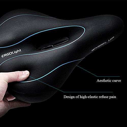 Letton Sillín de Bicicleta Hueco para Hombres y Mujeres con luz Trasera de suspensión de Gel para Bicicleta de montaña, Bicicleta de Carretera