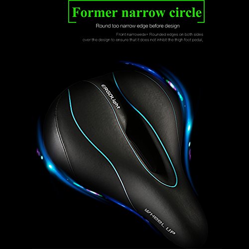 Letton Sillín de Bicicleta Hueco para Hombres y Mujeres con luz Trasera de suspensión de Gel para Bicicleta de montaña, Bicicleta de Carretera