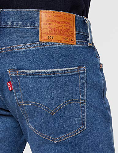 Levi's 501 Original Fit Jeans Vaqueros, Key West Sky Tnl, 34W / 32L para Hombre