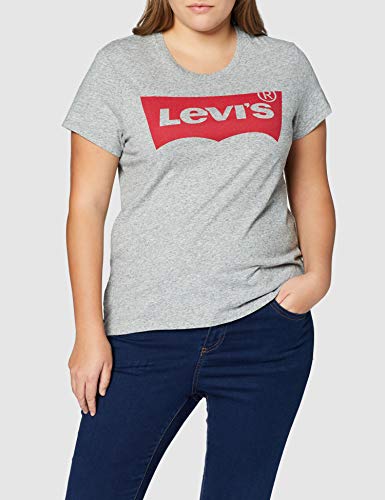 Levi's The Perfect Tee, Camiseta para Mujer, Gris (Better Batwing Smokestack Smokestack Htr 263), Medium