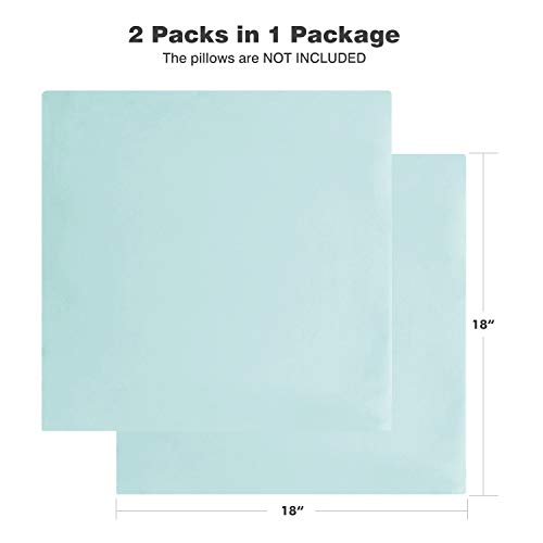 Lewondr Funda de Almohada de Terciopelo,(2 Pack) 45 x 45cm Funda de Cojín Cuadrada Moderna de Color Sólido Suave Protectora de Almohada para Sofá Cama Decoración del Hogar,Coche, Bebe Azul