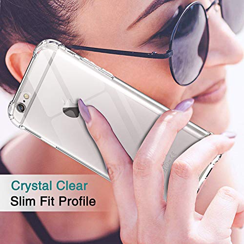 LeYi Funda iPhone SE 2020/6 / 6S / 7/8 / con [2-Unidades] Cristal Vidrio Templado, Transparente Shockproof Carcasa Silicona PC y TPU Slim Gel Bumper Cover Case para Movil Apple iPhone 8,Clear