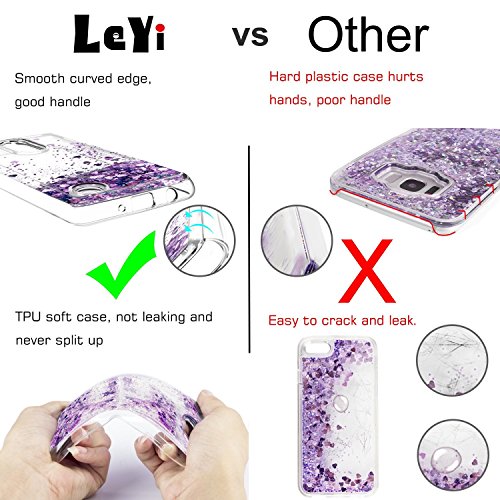 LeYi Funda iPhone SE / 5S / 5 Silicona Purpurina Carcasa con HD Protectores de Pantalla,Transparente Cristal Bumper Telefono Gel TPU Fundas Case Cover para Movil iPhone SE / 5S / 5 ZX Oro Rosa